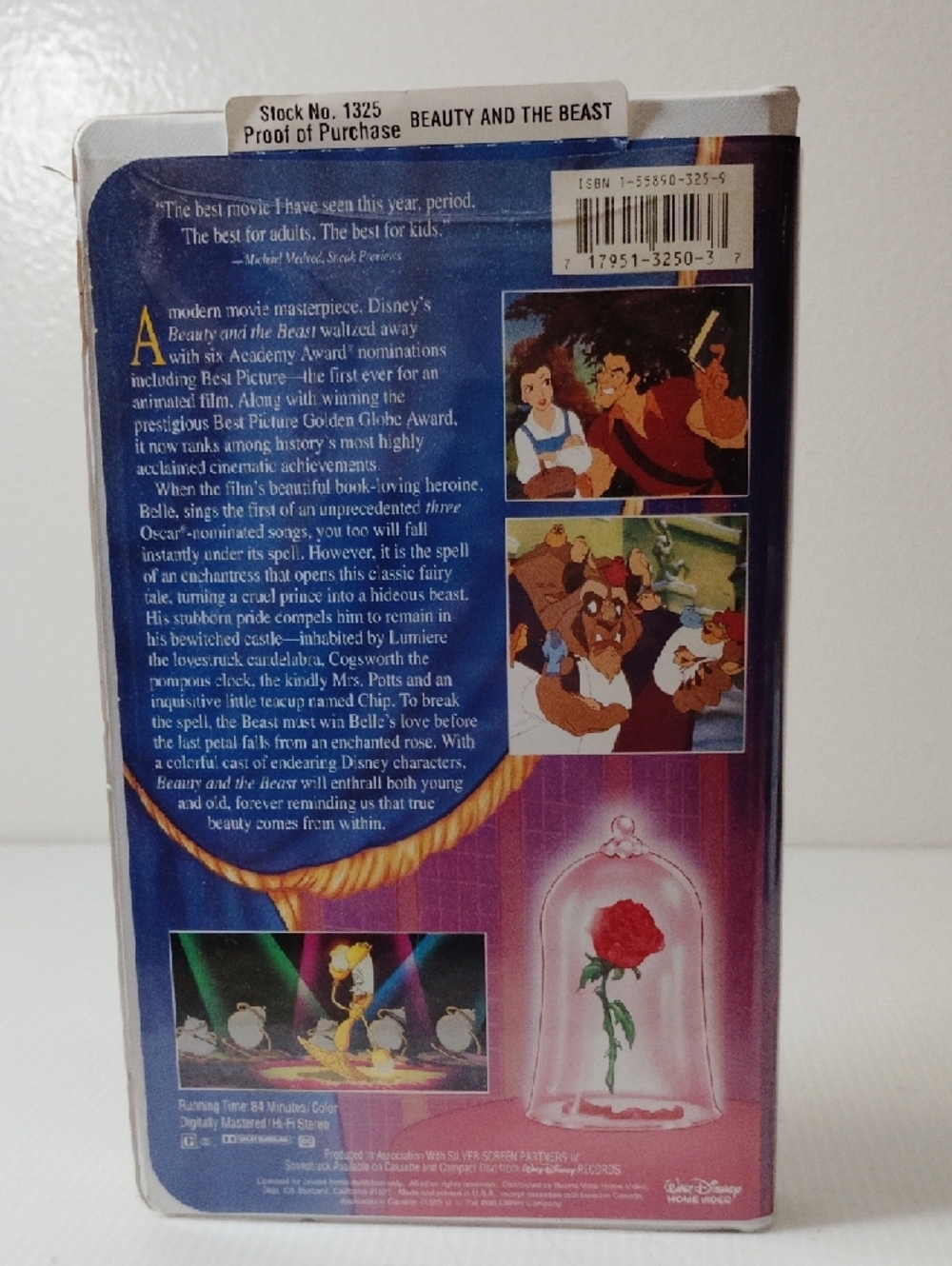 Walt Disney Beauty and the Beast VHS Cover - Purple & Gold Artwork Black Diamond - Picture 5 of 10